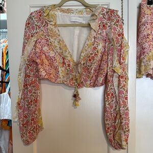 Zimmerman Floral Blouse with Ruffle Details